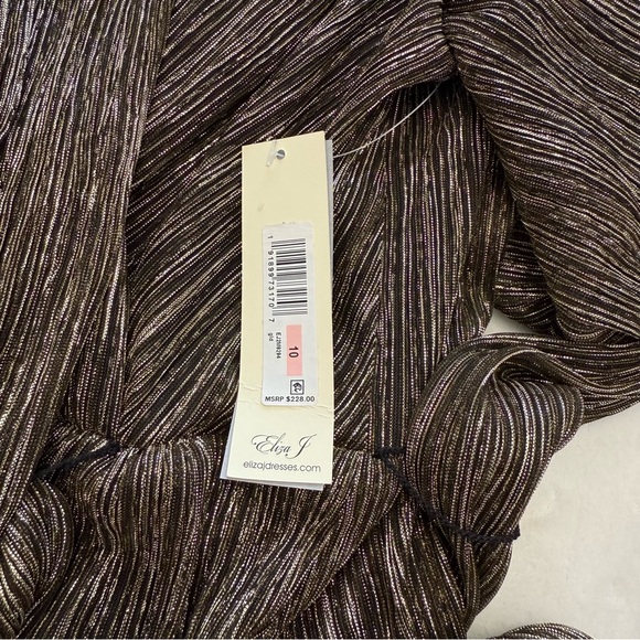 NWT. Eliza J Womens Elbow Sleeve V-Neck Long Dress - Picture 16 of 16